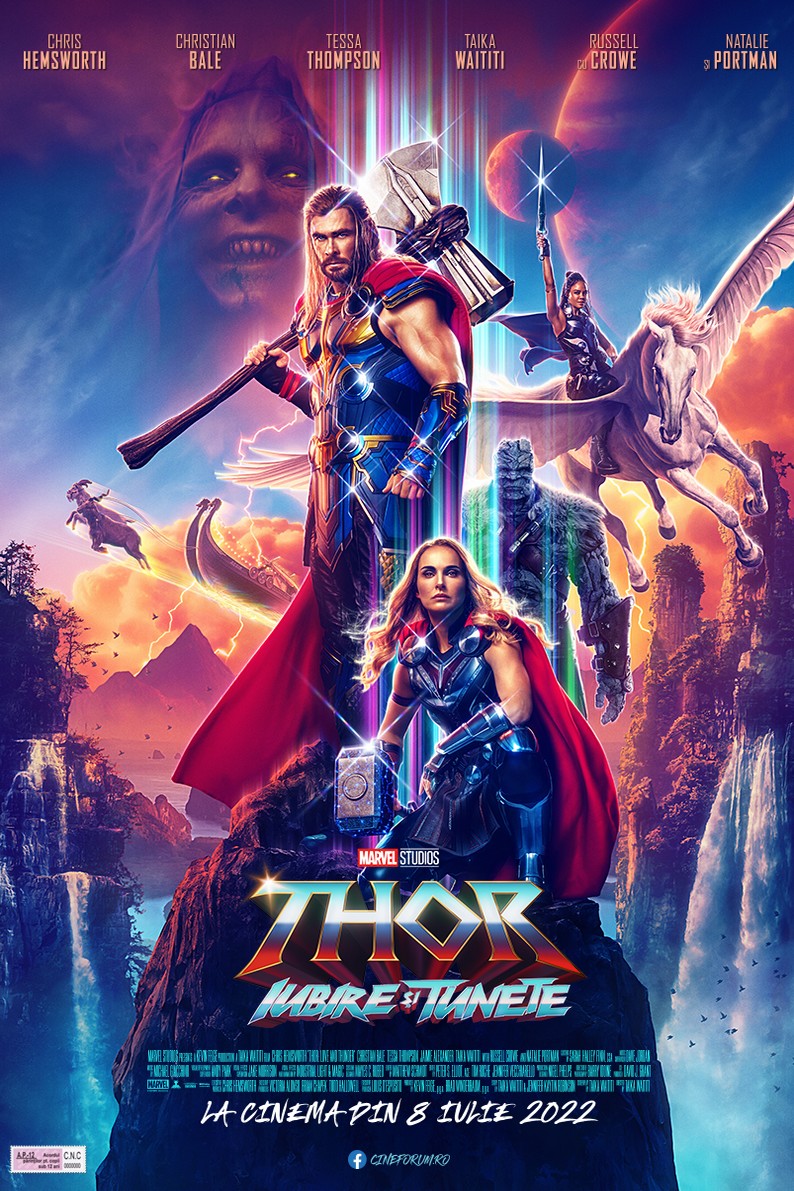 Afis 3D Thor: Szerelem és mennydörgés - Román felirattal (Thor: Love and Thunder)